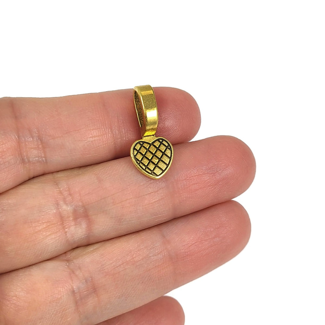 5 Attaches COEUR pour pendentif à coller