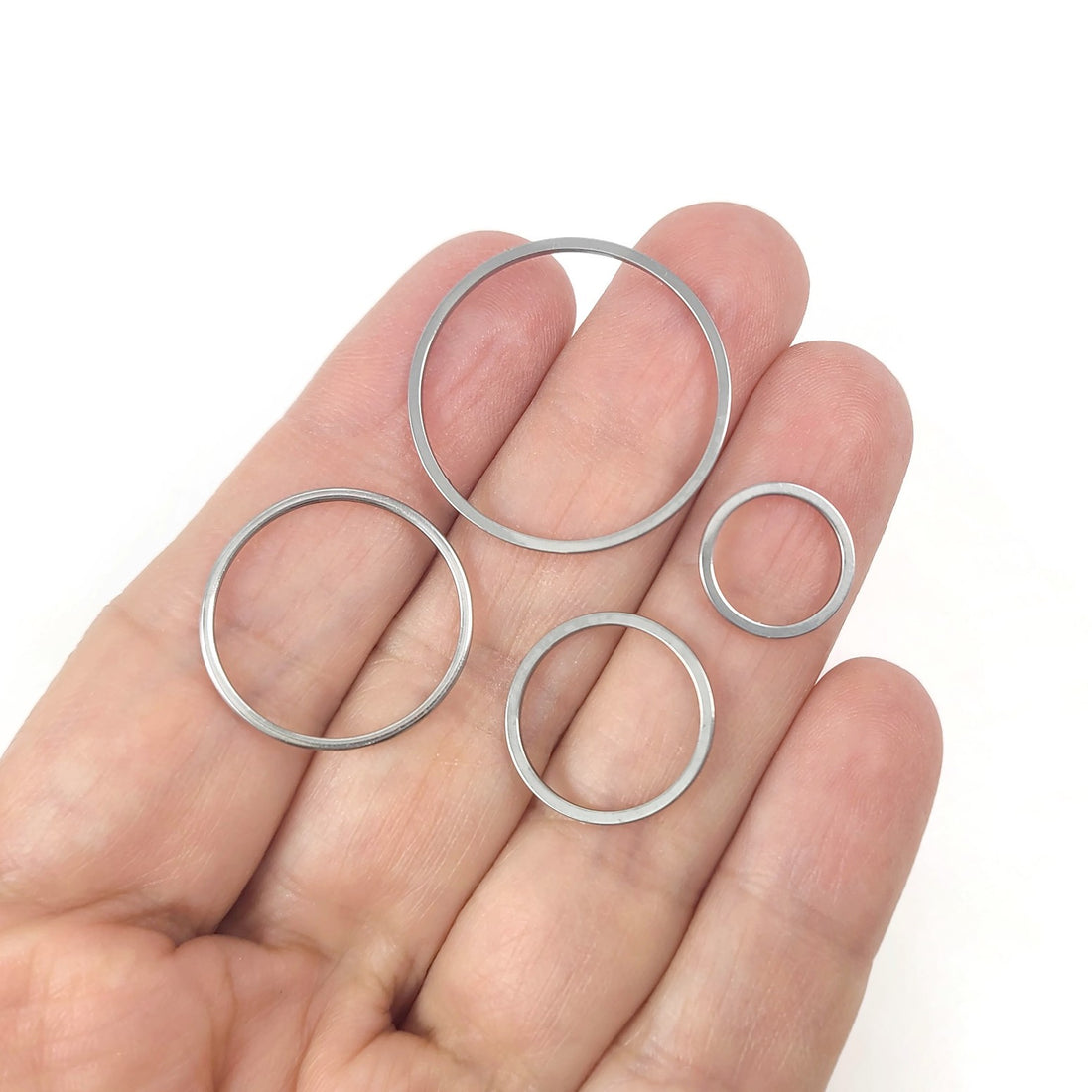 5 anneaux connecteurs en acier inoxydable