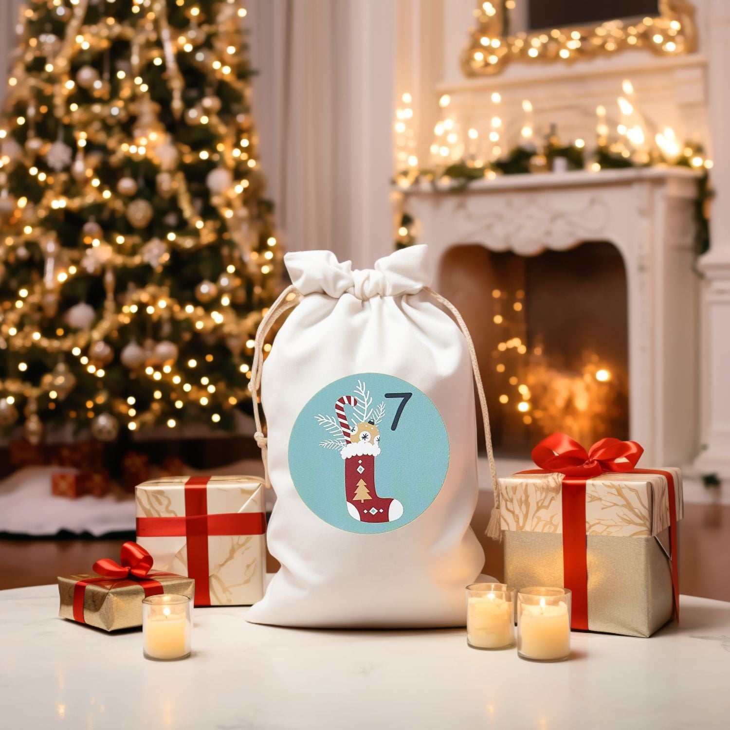 Autocollants scandinaves pour le compte à rebours de Noël