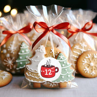 Fun Christmas Advent Calendar Stickers, DIY Holiday December Countdown Tags, Self-Adhesive Envelope Seals, Festive Number Labels