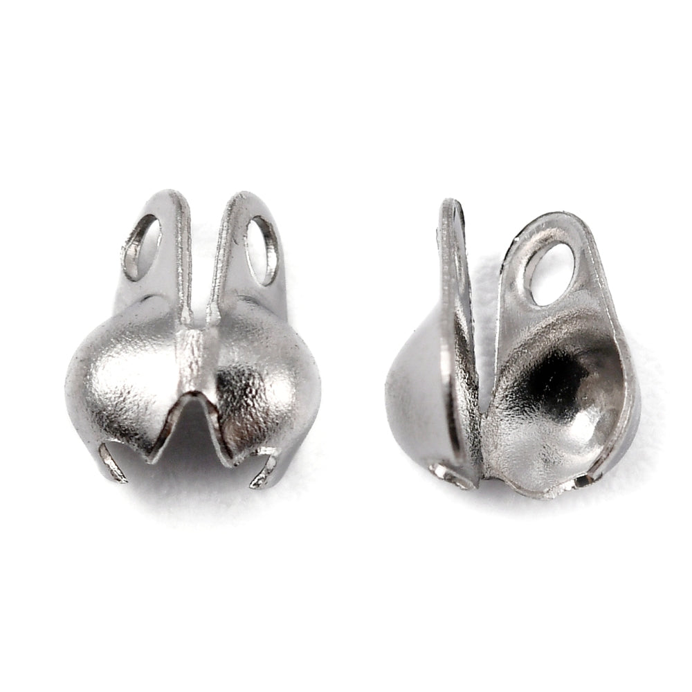 10 embouts de fermeture en acier inoxydable - fermoir argent pour corde, cordon et fil
