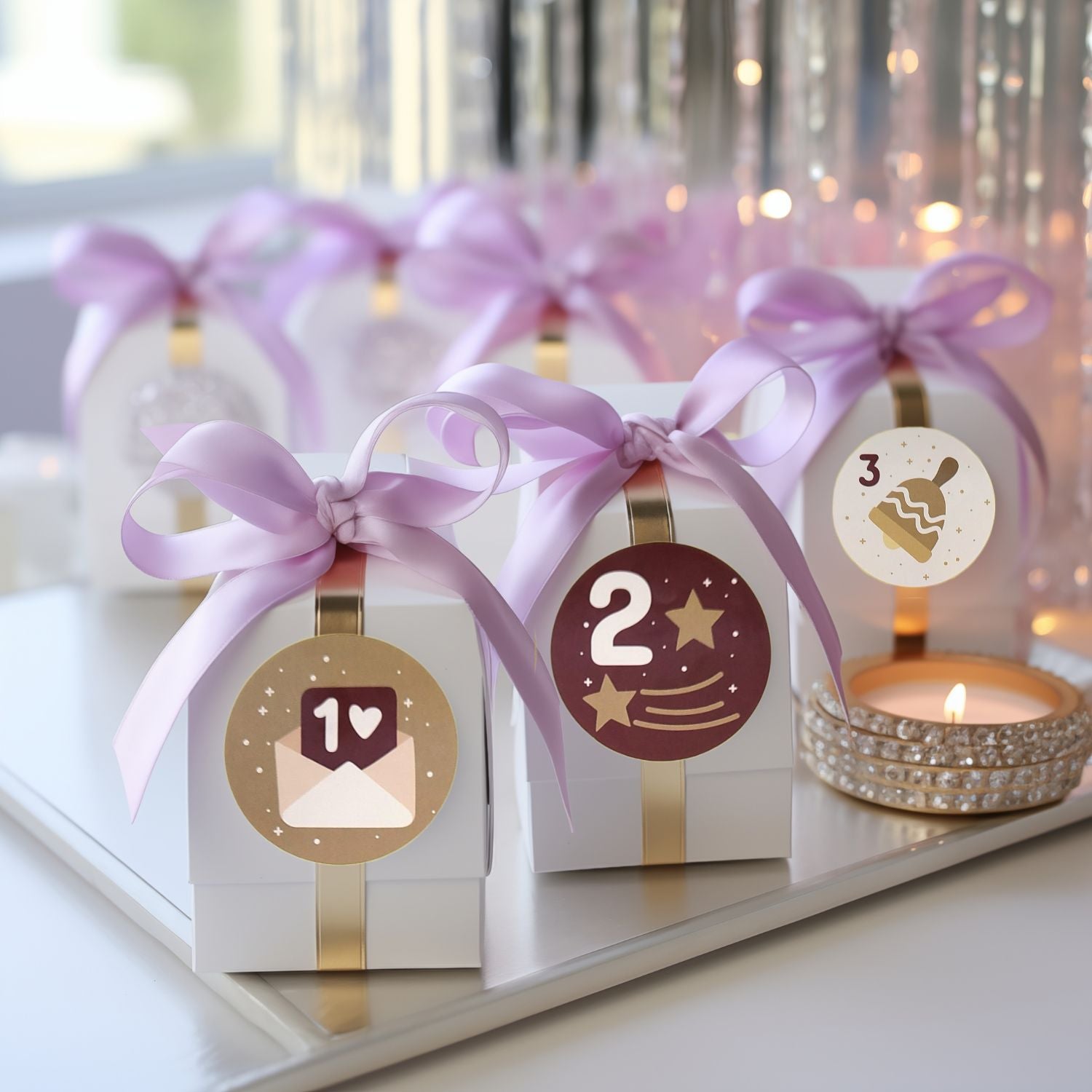 Autocollants rétro pour calendrier de l'Avent de Noël