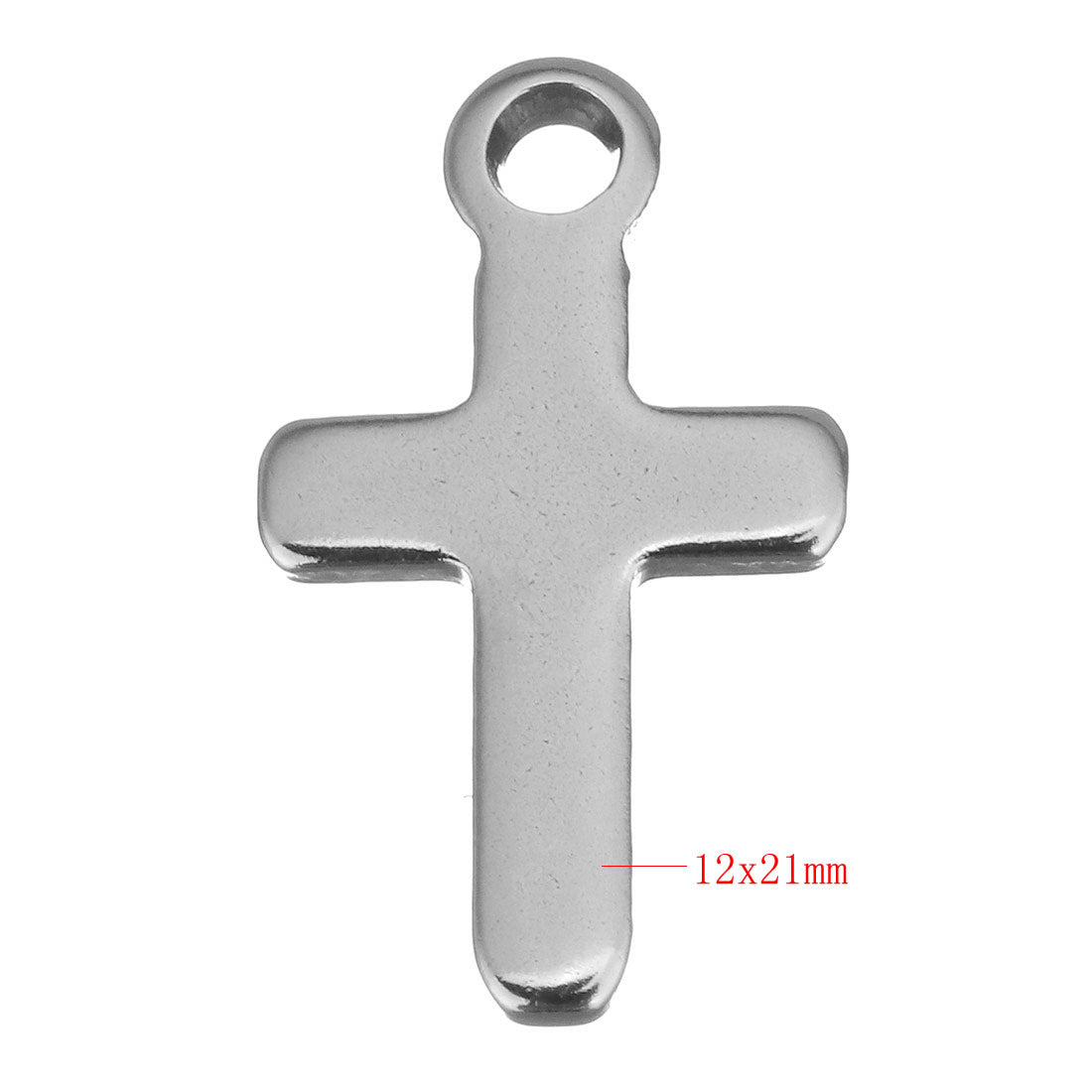 5 Rustic stainless steel cross charms 20mm