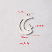 1 Moon and star stainless steel pendant