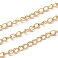 Gold stainless steel curb chain 3x4mm soldered