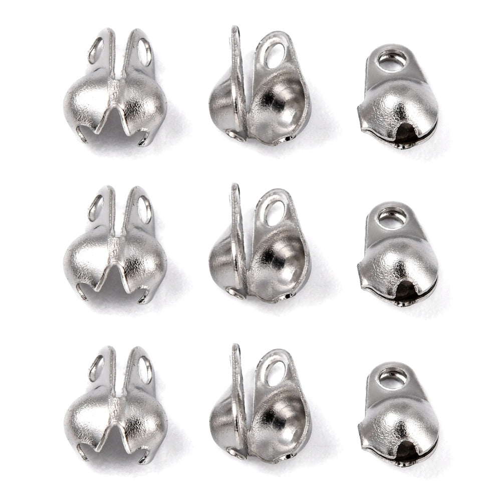 10 embouts de fermeture en acier inoxydable - fermoir argent pour corde, cordon et fil