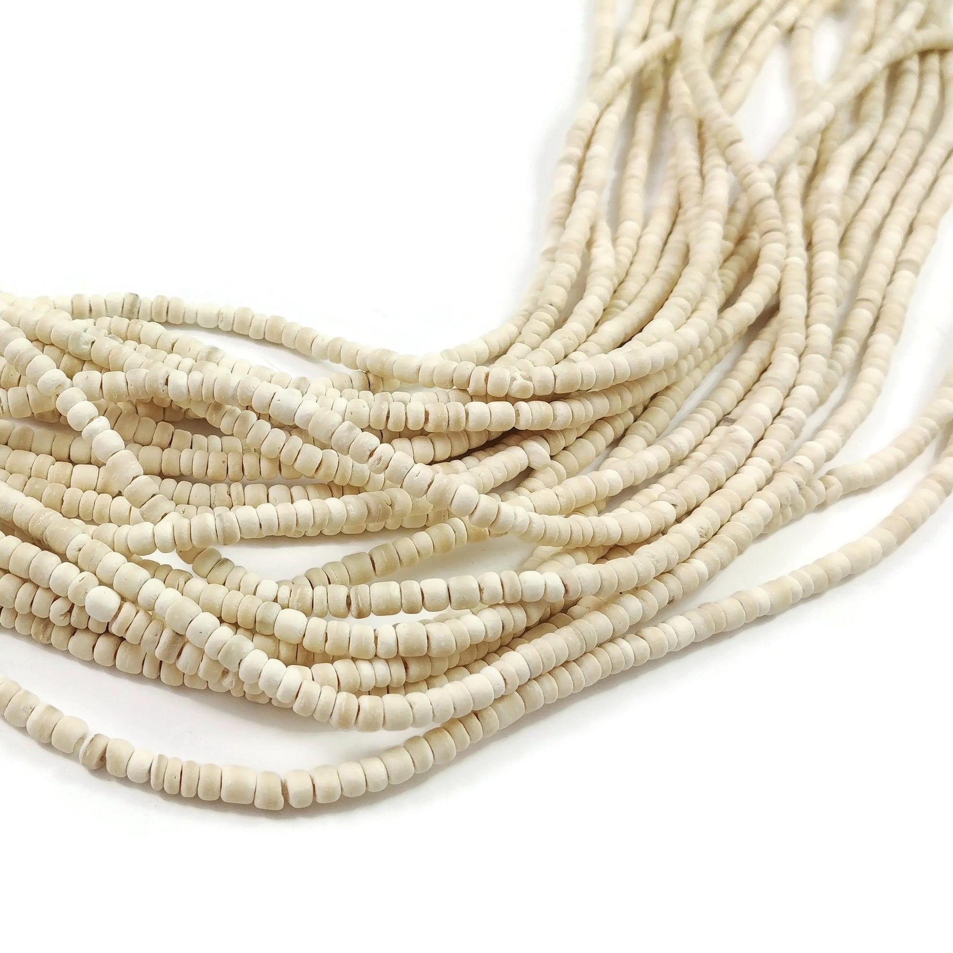 3mm tiny coconut beads - Five colors available
