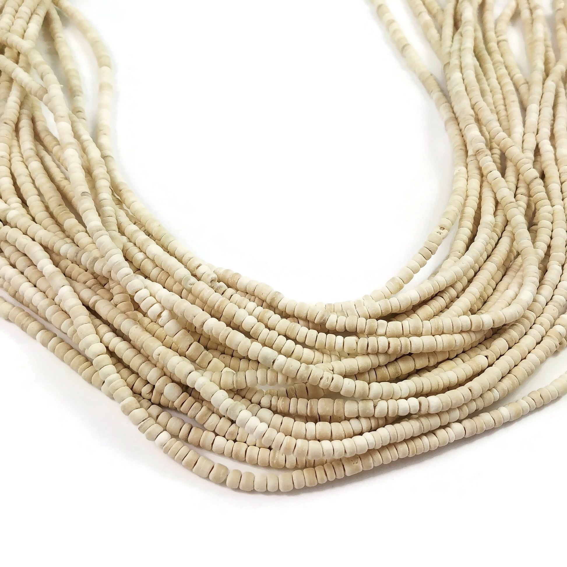 3mm tiny coconut beads - Five colors available