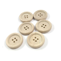 Bouton de bois de 2.5cm - ensemble de 6 boutons en bois naturel