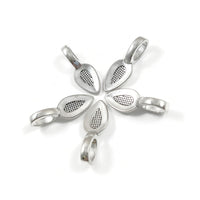 10 Glue on bails, Gold, Silver, Leaf oval pad, Nickel free