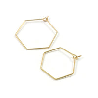 10 Gold stainless steel hexagon hoops - 2 sizes available