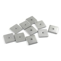 10 perles d'espacement carrées en acier inoxydable de 6 mm ou 8 mm