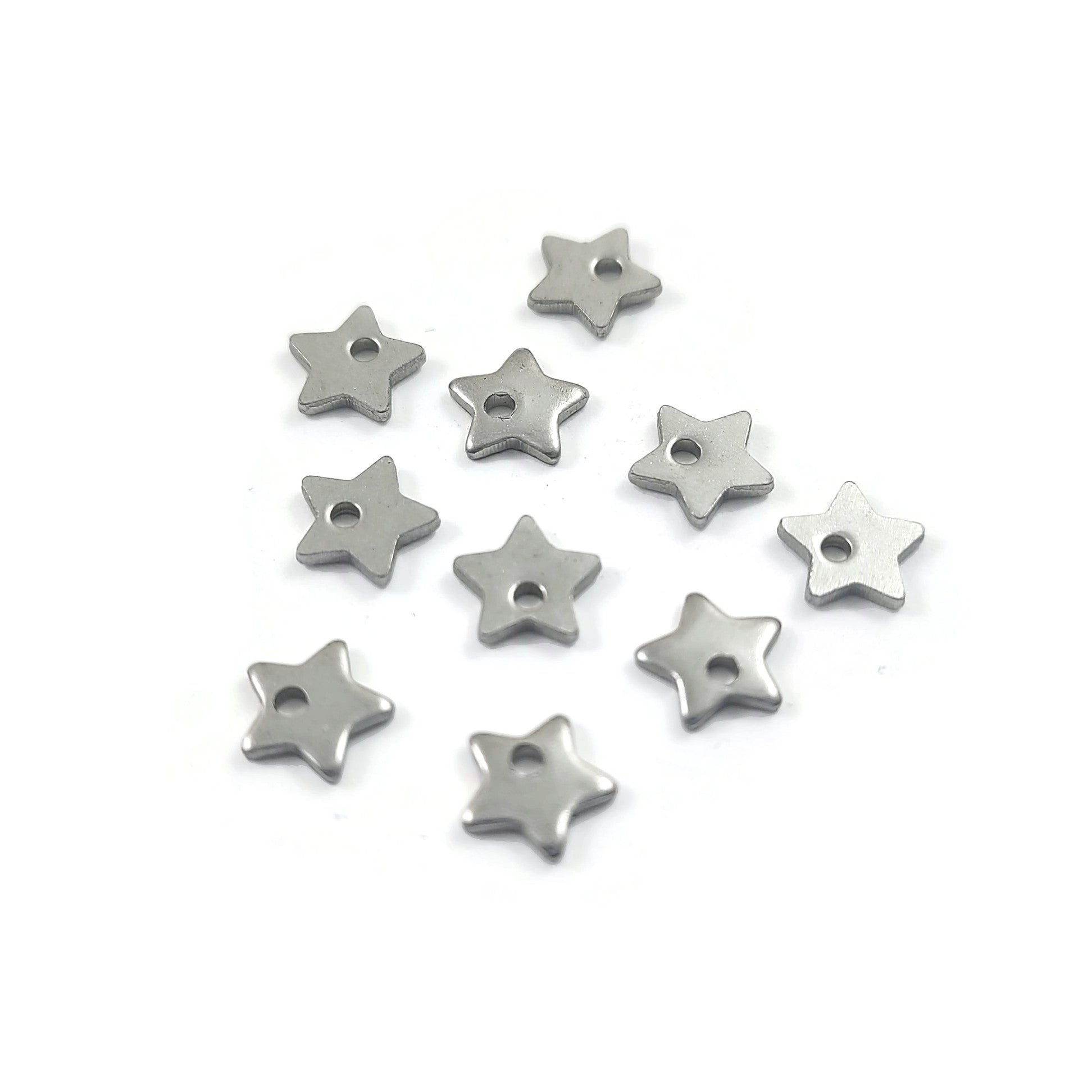 10 Tiny star charms stainless steel hypoallergenic charms