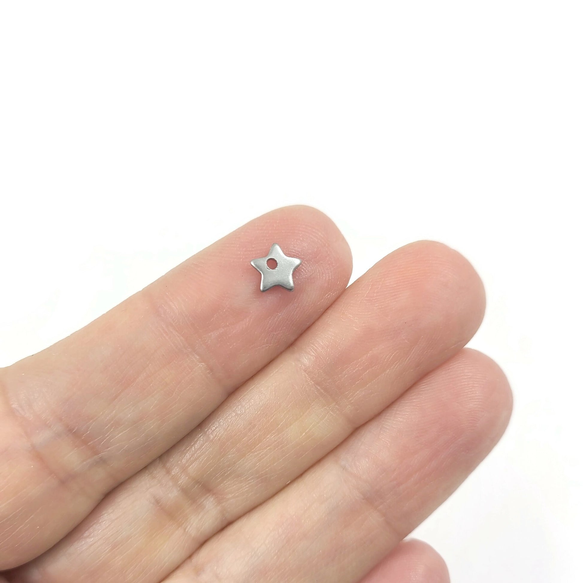 10 Tiny star charms stainless steel hypoallergenic charms