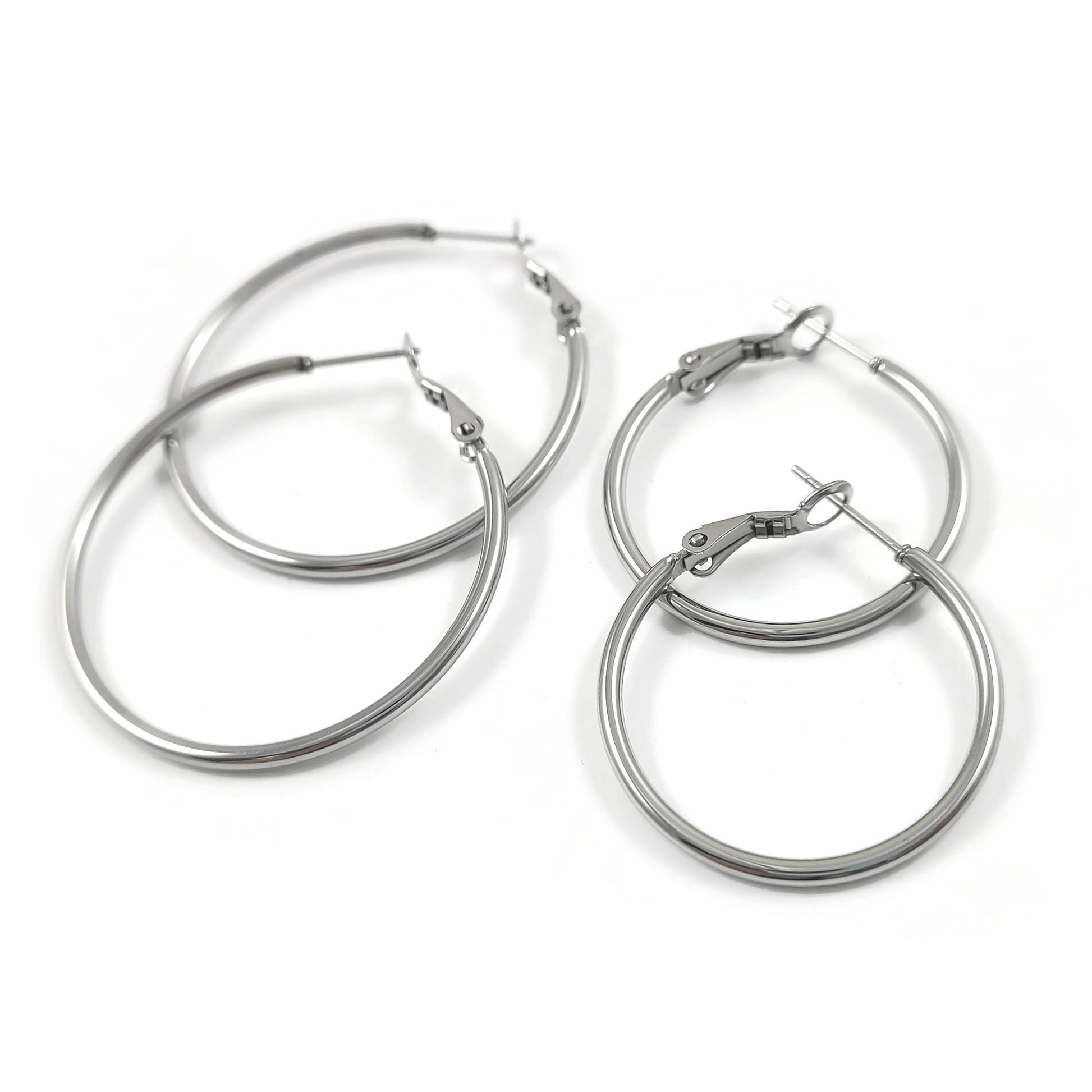 2 Stainless steel hoops - Nickel free, lead free and cadmium free earwire