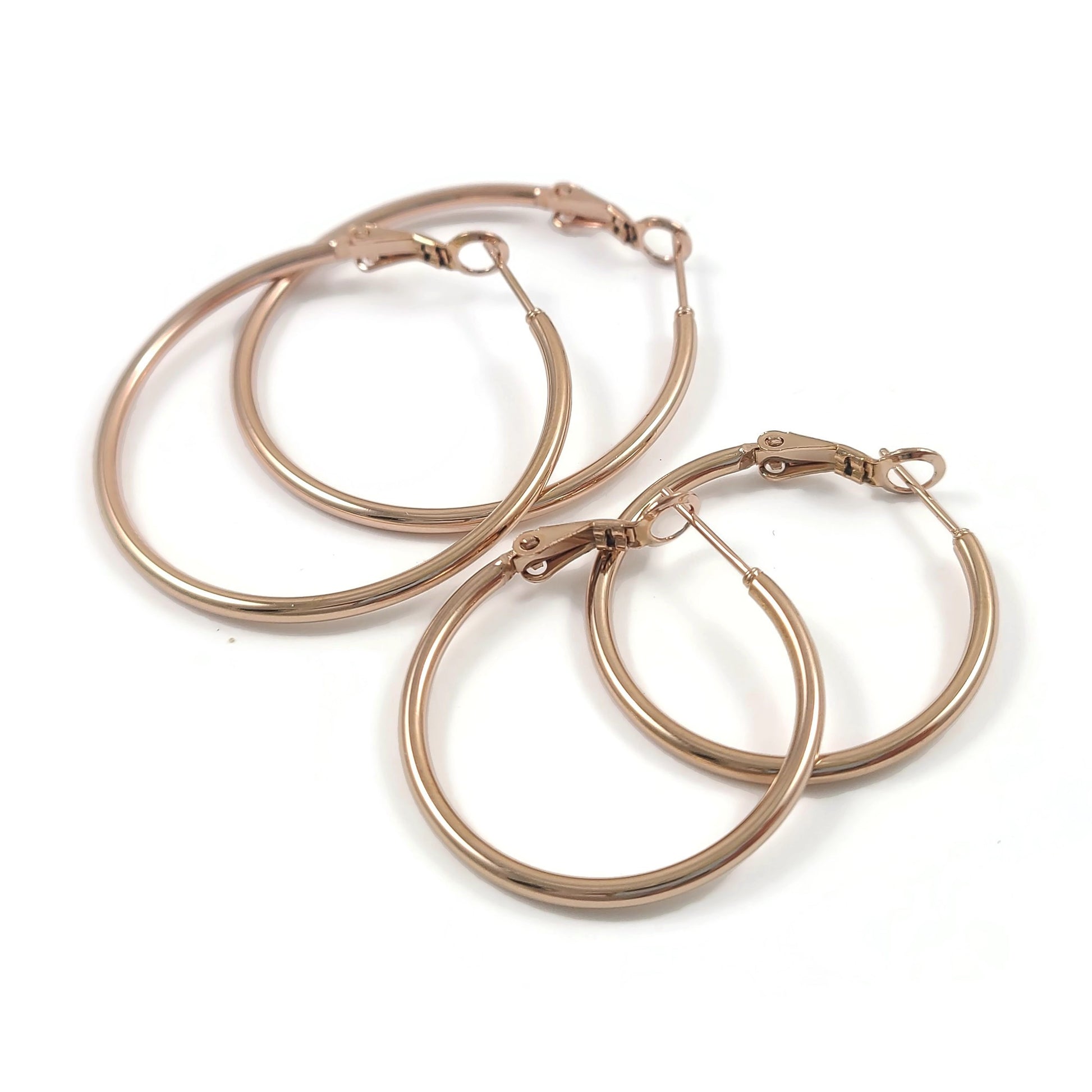 2 Stainless steel hoops - Nickel free, lead free and cadmium free earwire