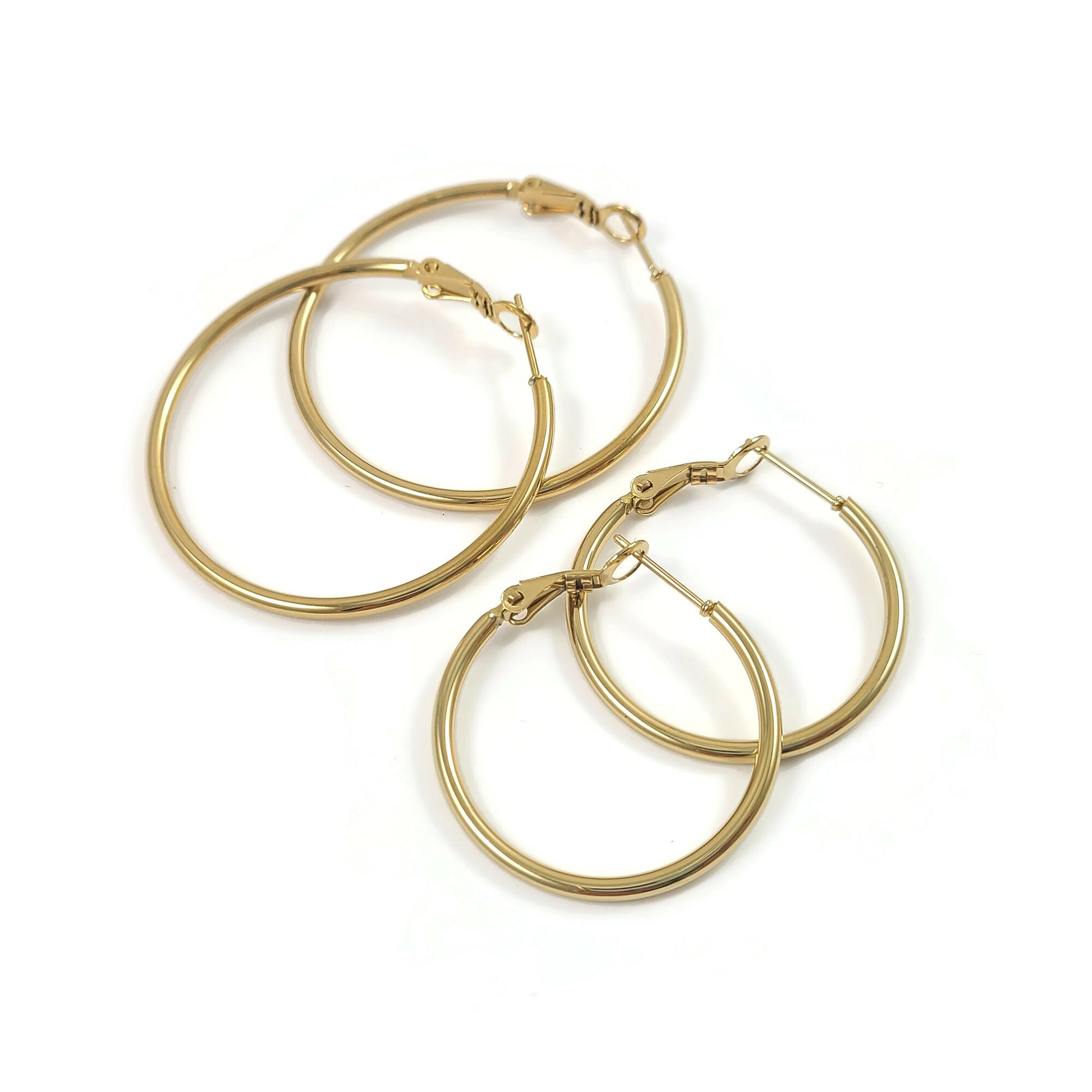 2 Stainless steel hoops - Nickel free, lead free and cadmium free earwire