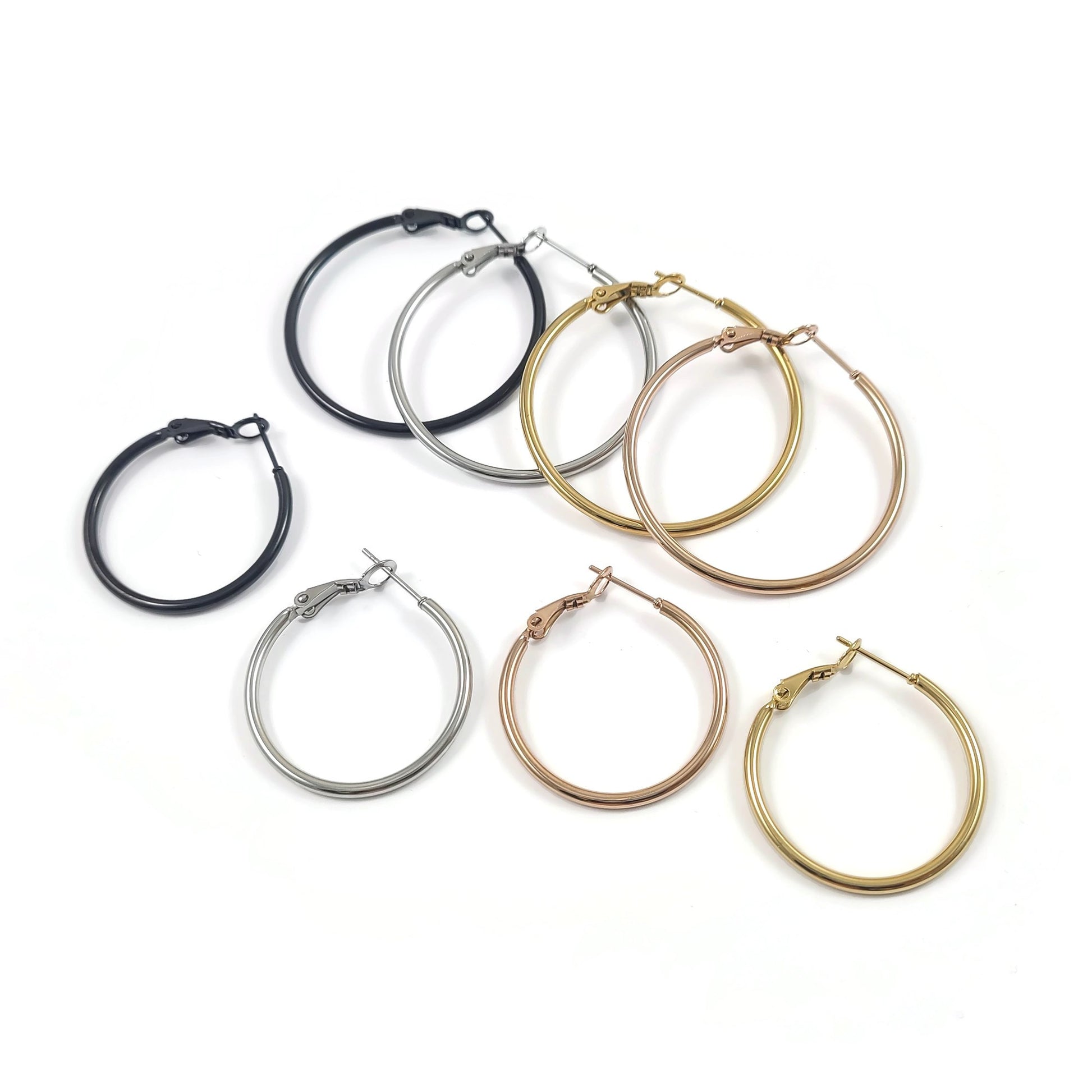 2 Stainless steel hoops - Nickel free, lead free and cadmium free earwire