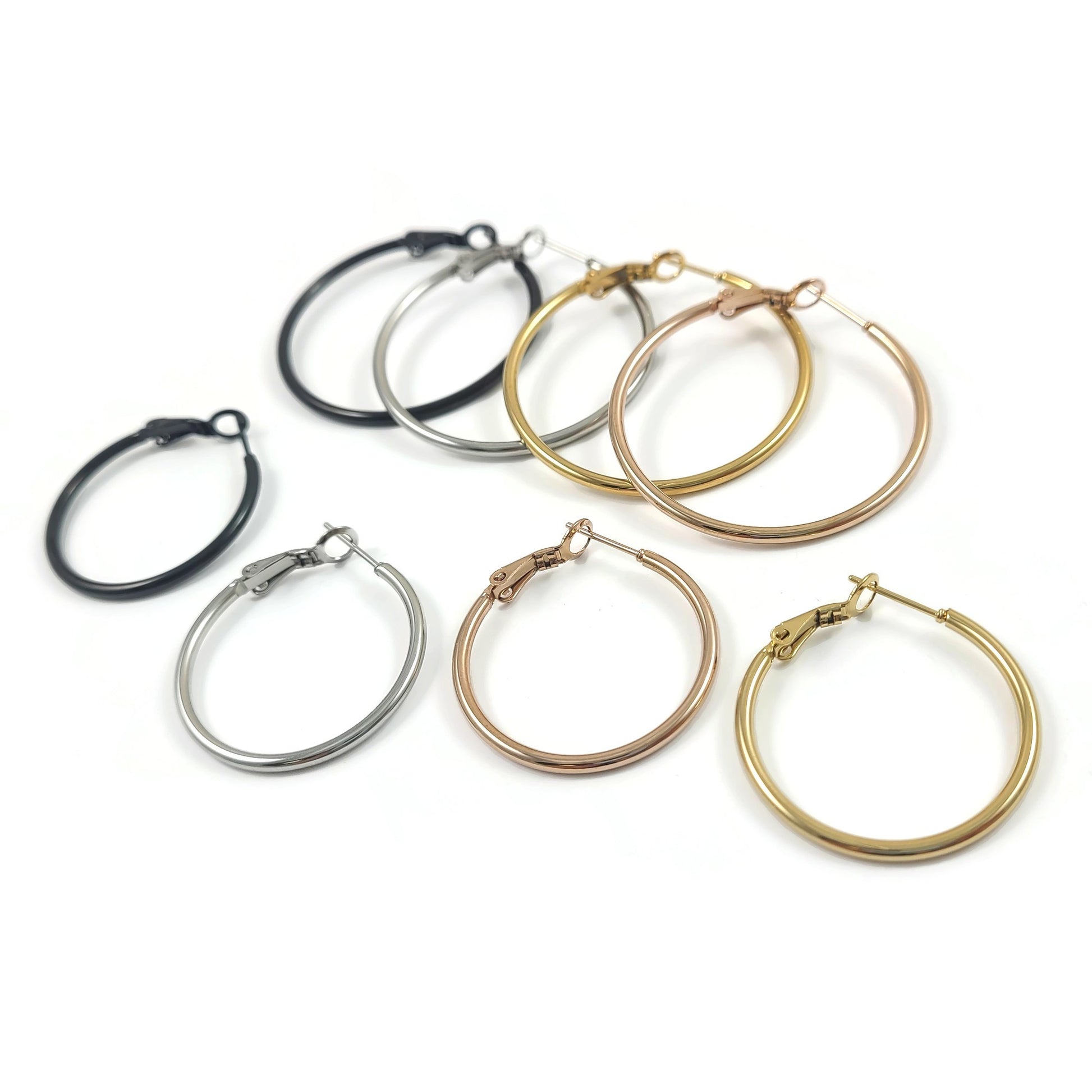 2 Stainless steel hoops - Nickel free, lead free and cadmium free earwire