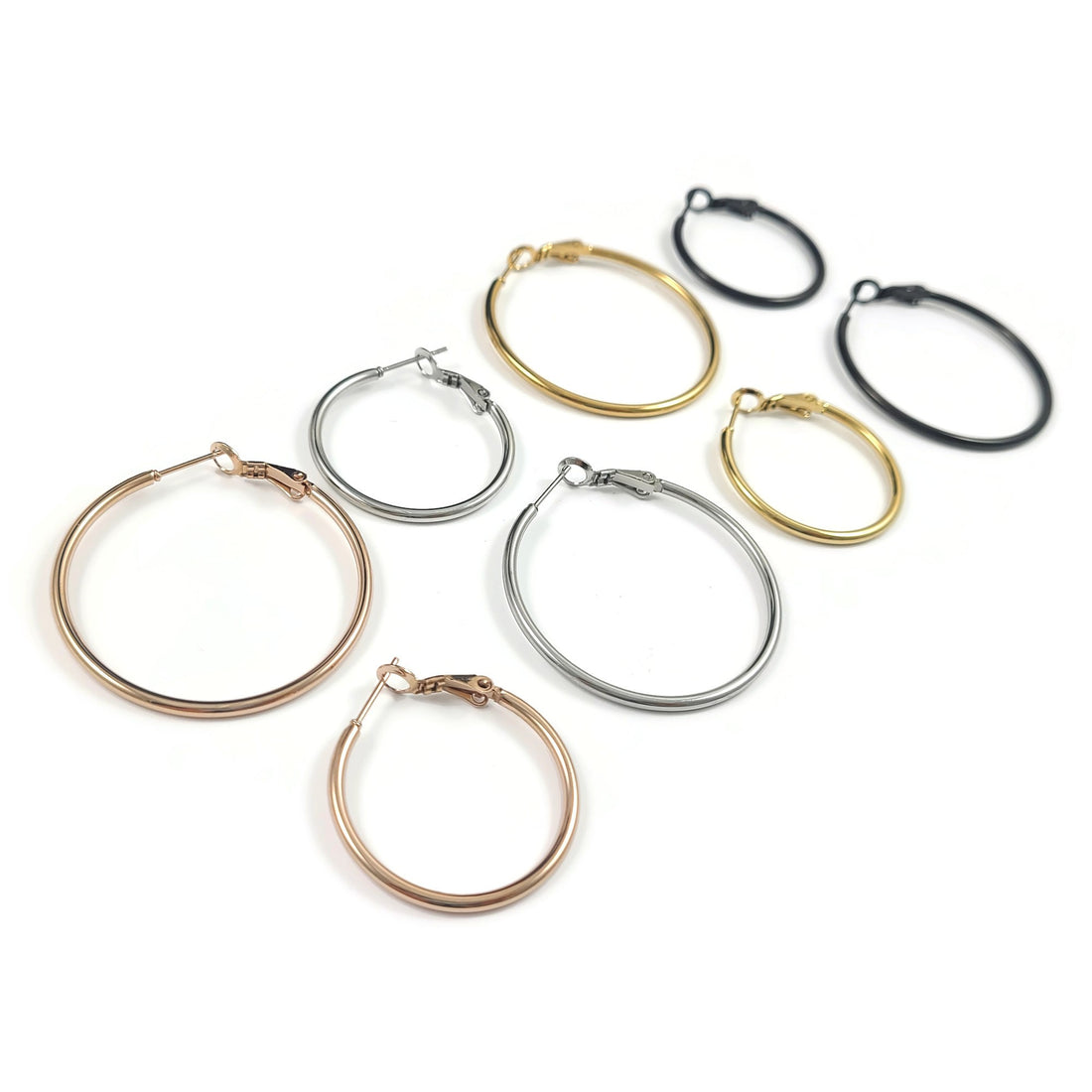 2 Stainless steel hoops - Nickel free, lead free and cadmium free earwire