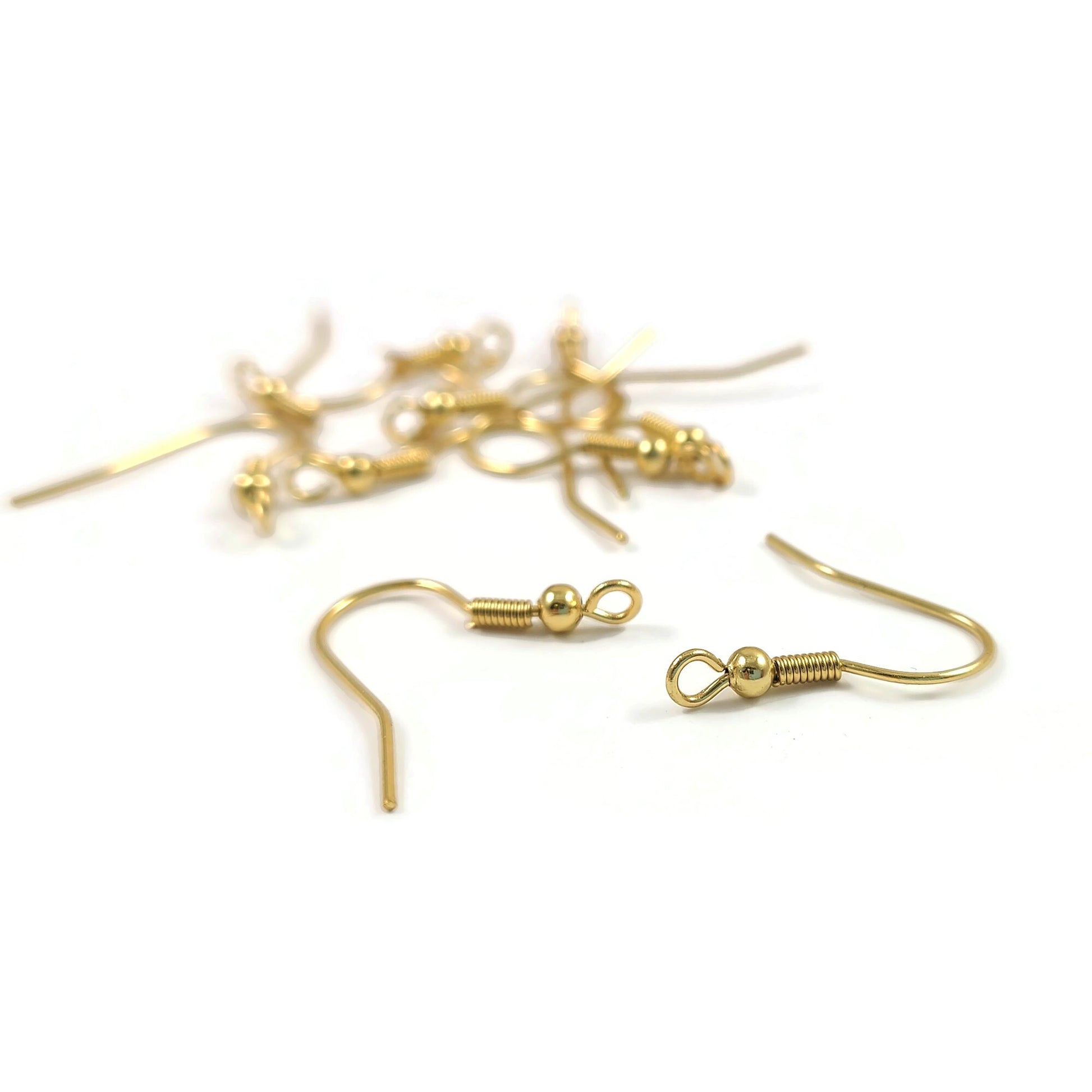 10 pièces (5 paires) crochets pour boucle d'oreille en acier inoxydable or