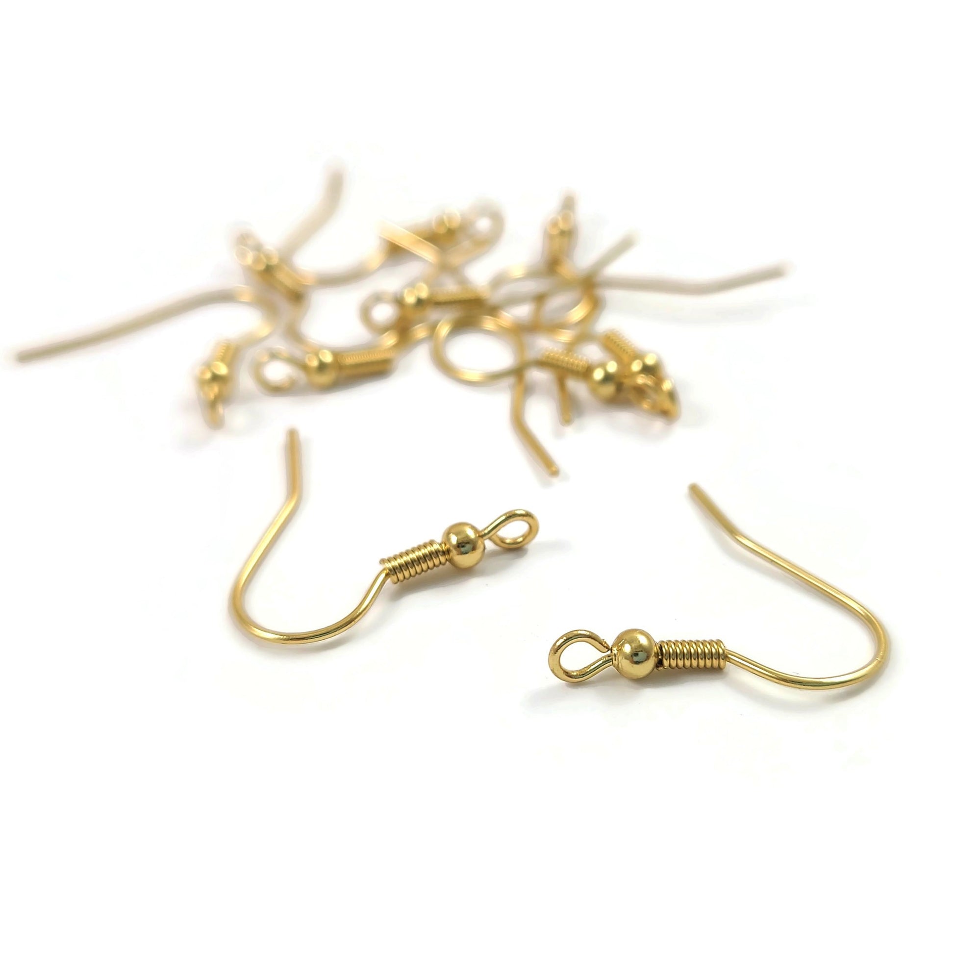 10 pièces (5 paires) crochets pour boucle d'oreille en acier inoxydable or
