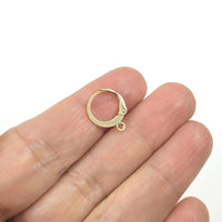 Crochets ronds PLAQUÉ OR 24CT pour boucle d'oreille en acier inoxydable hypoallergénique