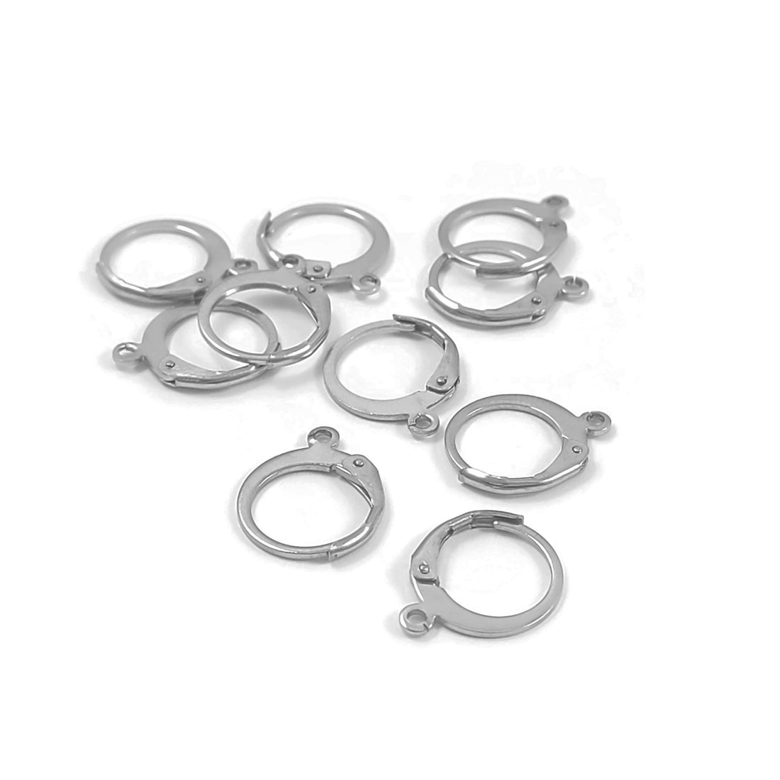 10pcs (5 pairs) Stainless Round Lever Back Hoop earring hooks, Hypoallergenic