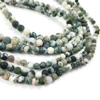 Pierres Naturelles Agate Rondes 6 ou 8mm - Natural Tree Givrées