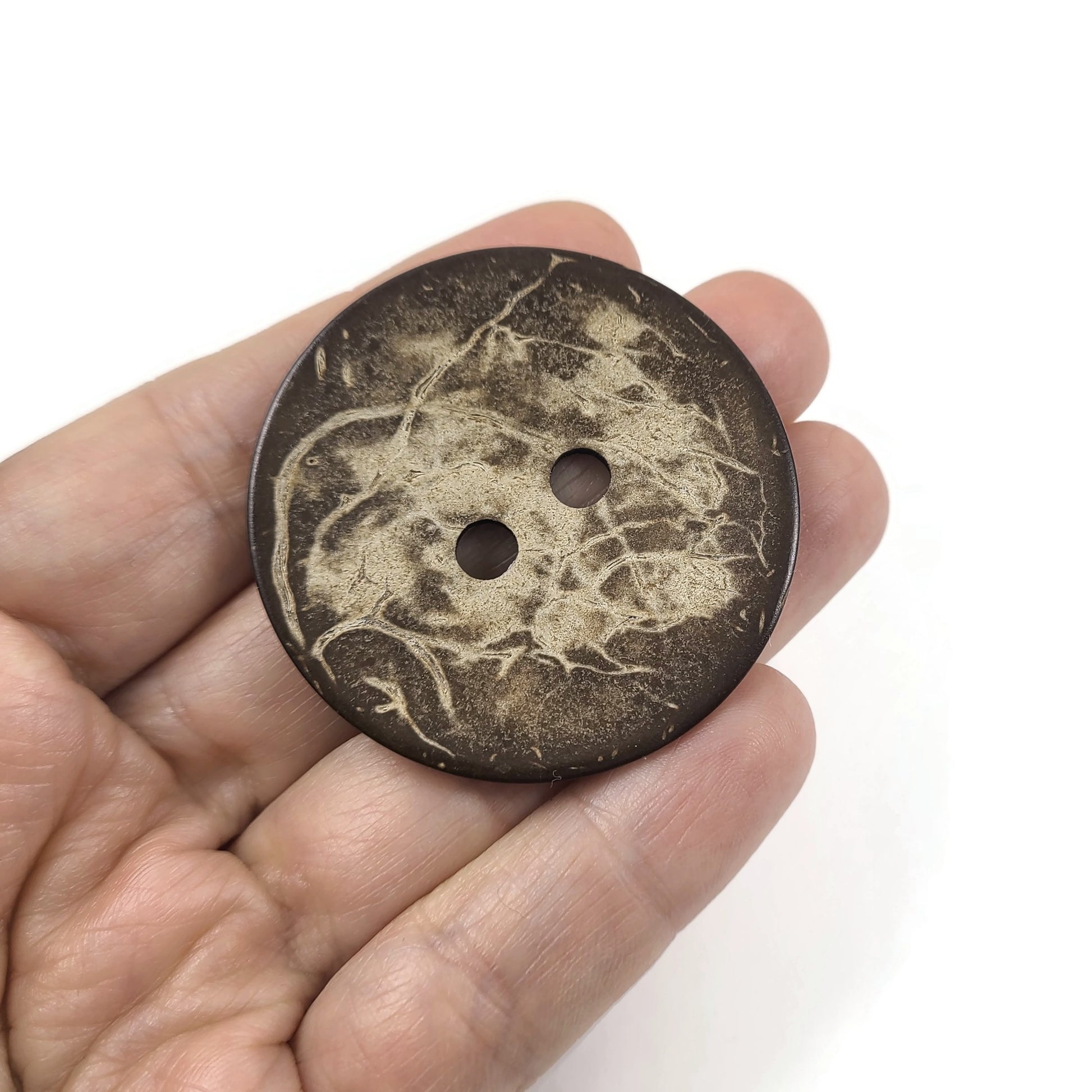 2 Large buttons 1 3/4 inch coconut buttons 44mm - Natural Wood and Eco Friendly buttons