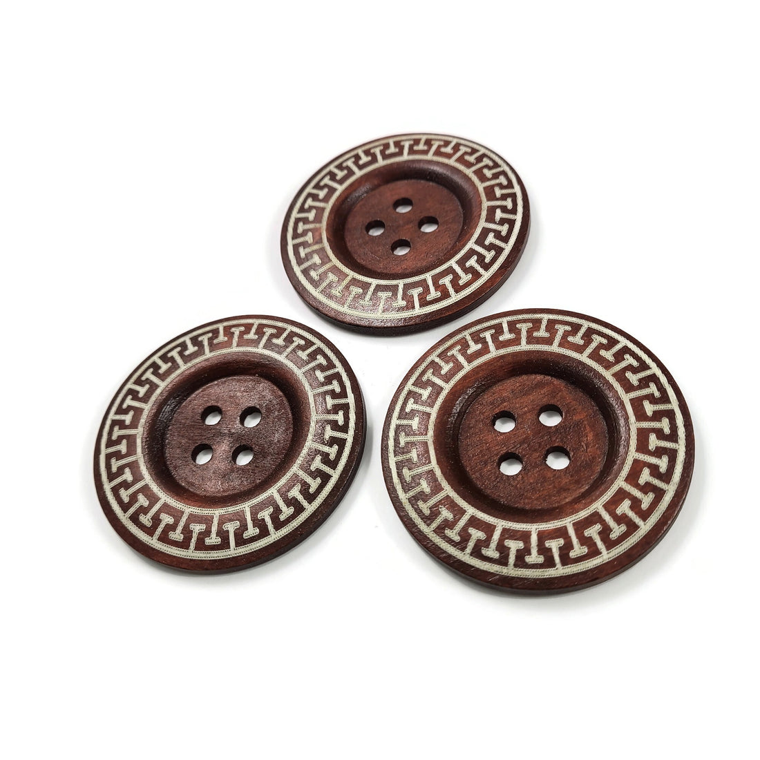 Extra large wooden aztec button 60mm (2 3/8")