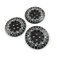 Extra large button - 3 wooden button 60mm (2 3/8") - tribal pattern