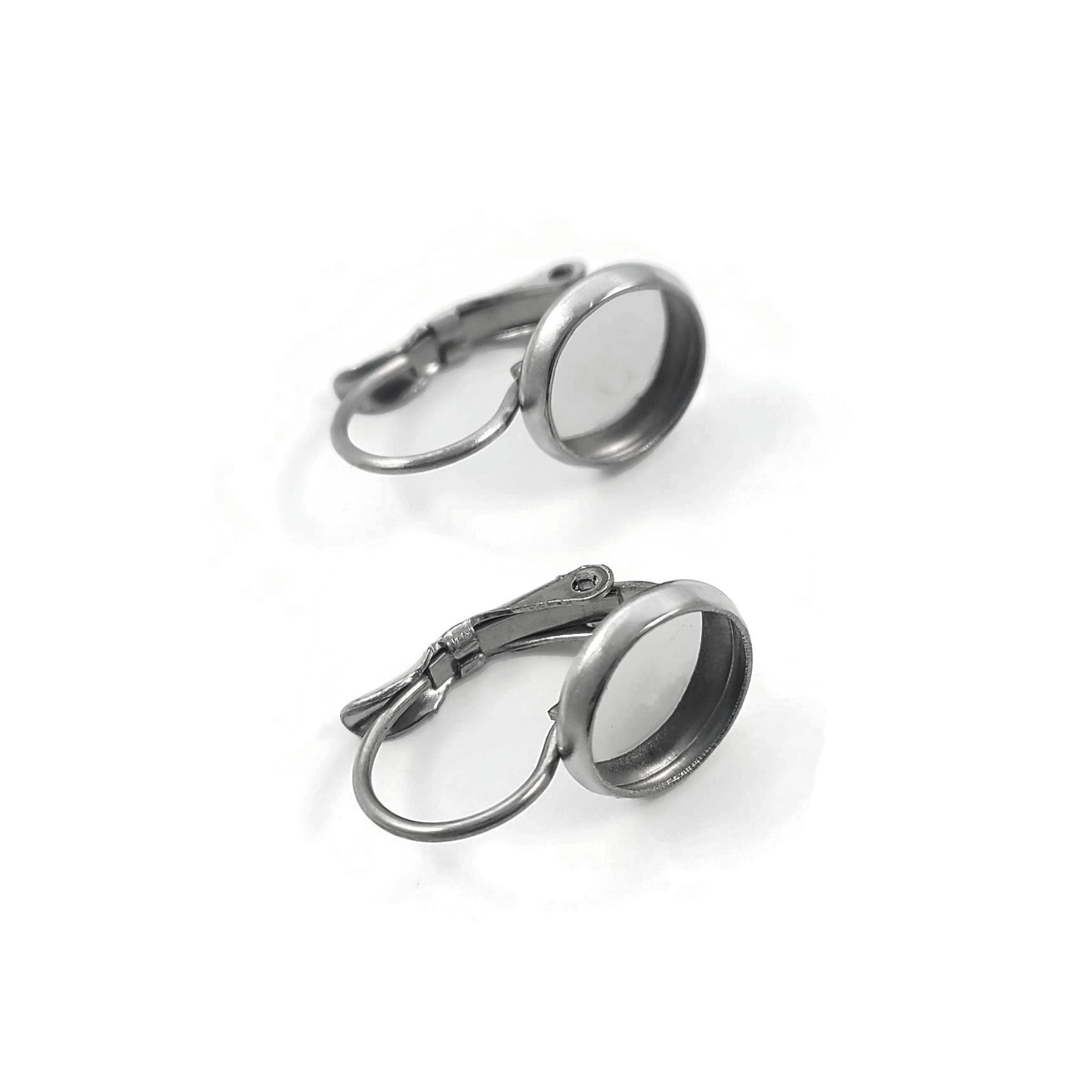 10 pièces (5 paires) crochets pour boucle d'oreille avec support à cabochon en acier inoxydable hypoallergénique