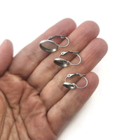 10 pièces (5 paires) crochets pour boucle d'oreille avec support à cabochon en acier inoxydable hypoallergénique