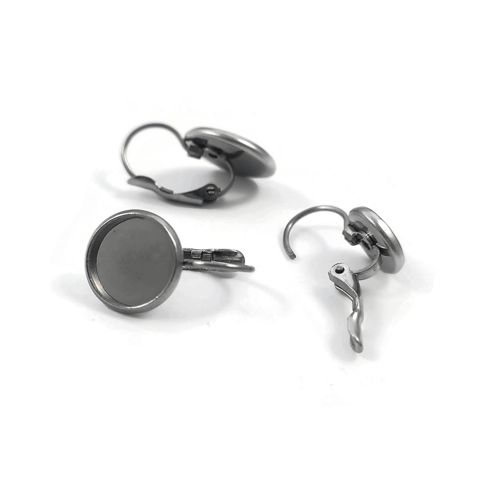 10 pièces (5 paires) crochets pour boucle d'oreille avec support à cabochon en acier inoxydable hypoallergénique