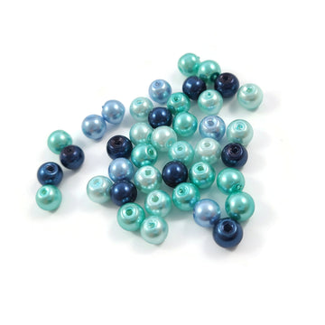 Perles dégradées nacrées bleues 6mm