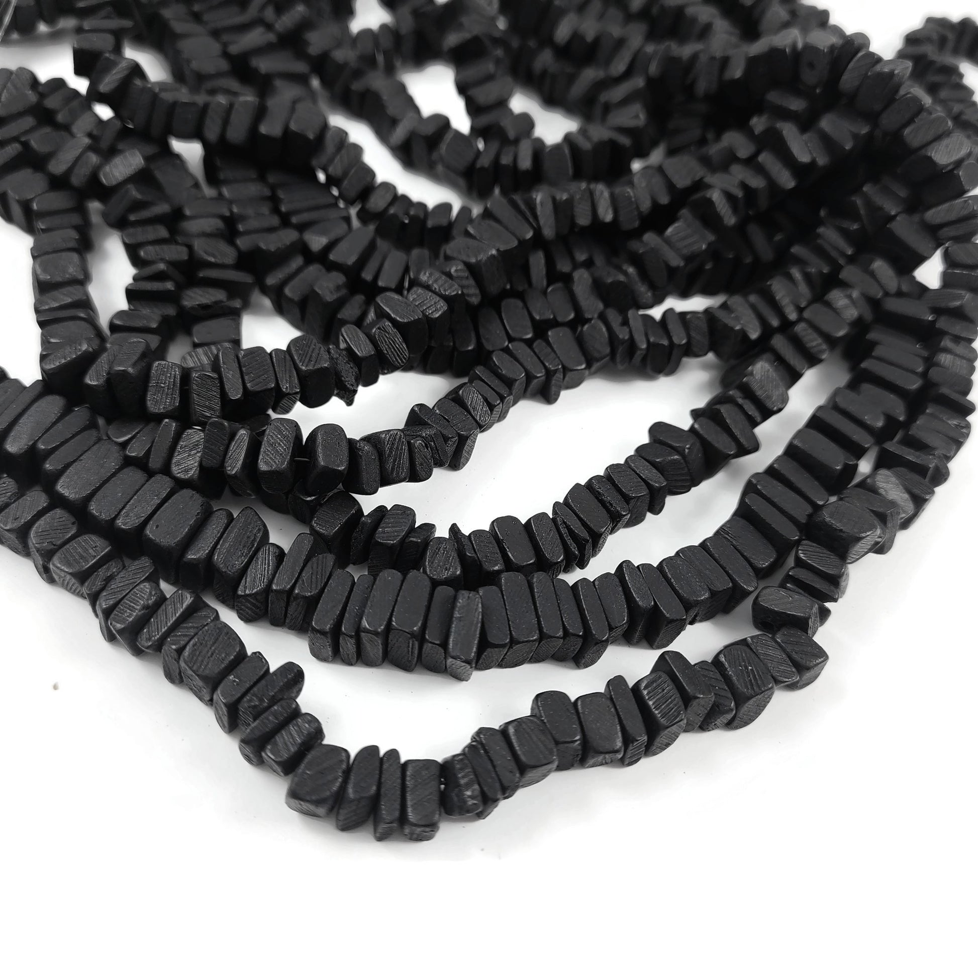 7mm Square Cut Coconut Wood Beads