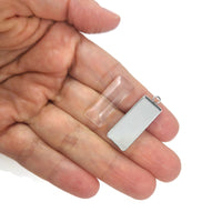 1 pendentif rectangulaire en acier inoxydable