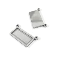 1 pendentif connecteur rectangulaire en acier inoxydable
