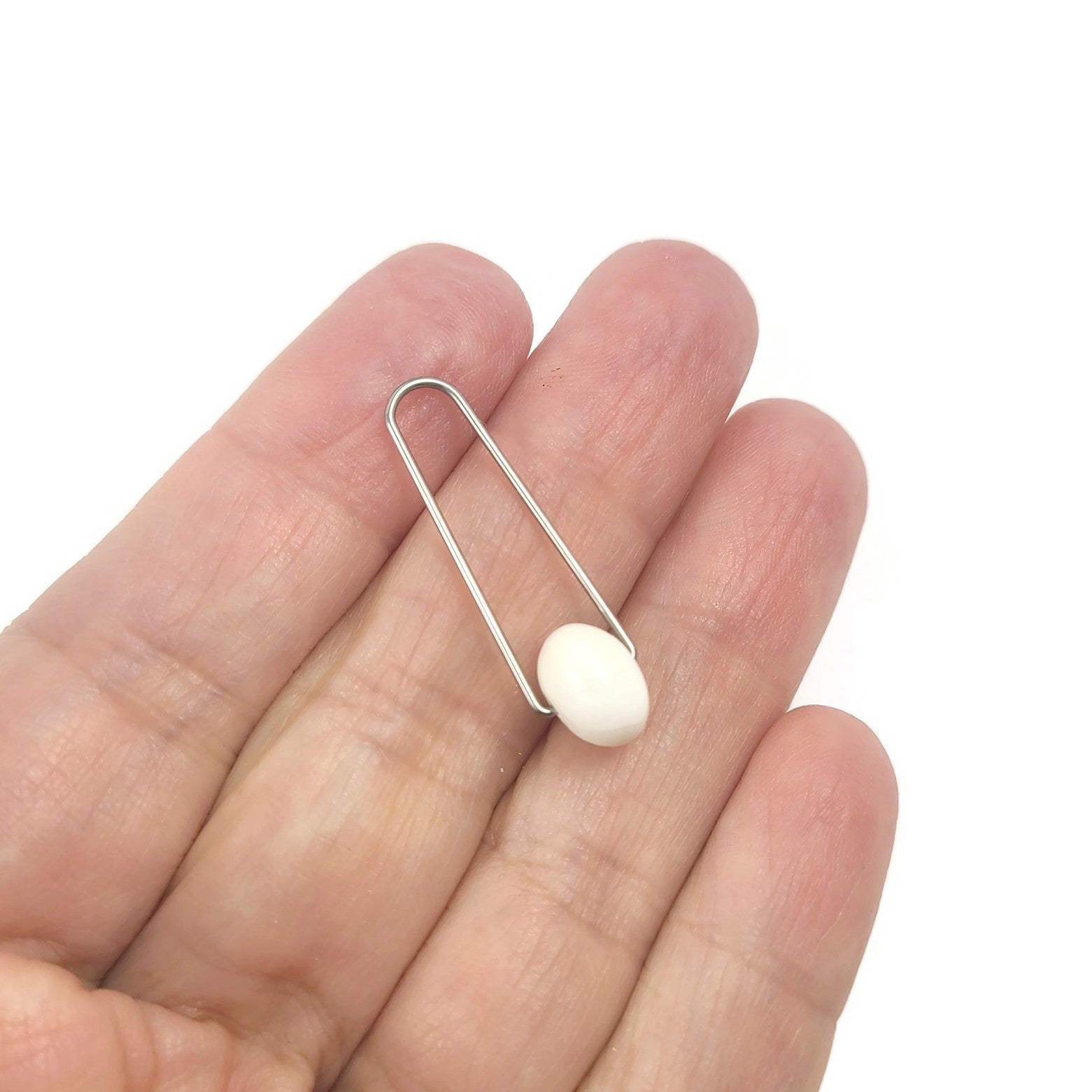 2 Stainless steel long pinch bail for beads