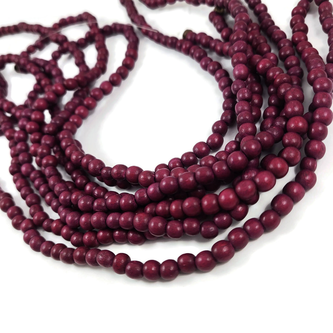Dark ruby wooden beads, 6mm round, by strand