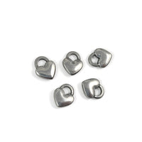 1 stainless steel heart padlock charm