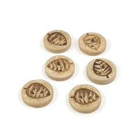 6 Coconut Shell Buttons 13mm - Rustic Leaf