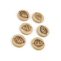 6 Coconut Shell Buttons 13mm - Rustic Leaf