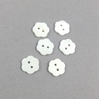 6 Flower shape Mother of Pearl Shell Buttons 13mm