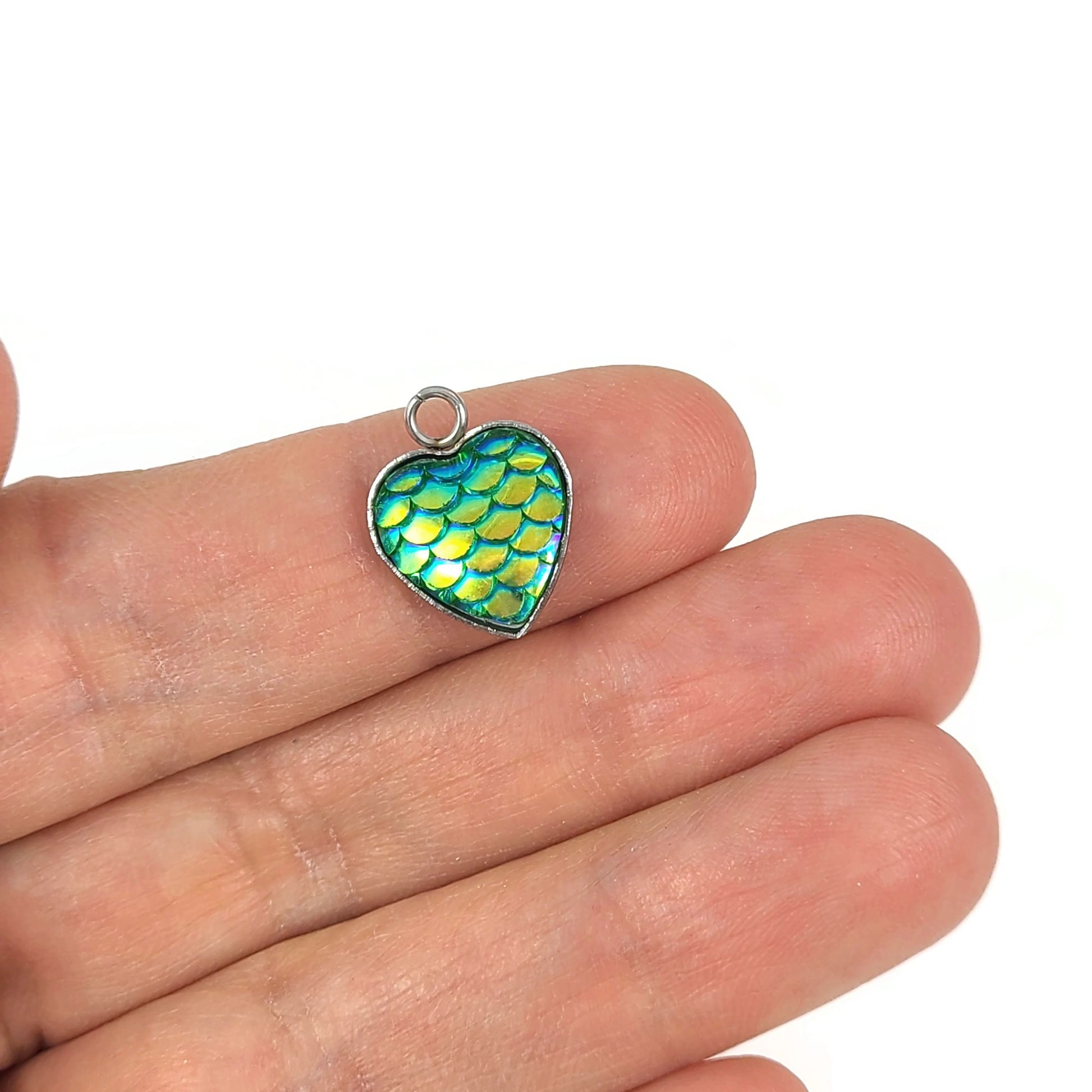 1 Breloque coeur sirène, Pendentif en métal sans nickel
