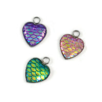 1 Breloque coeur sirène, Pendentif en métal sans nickel