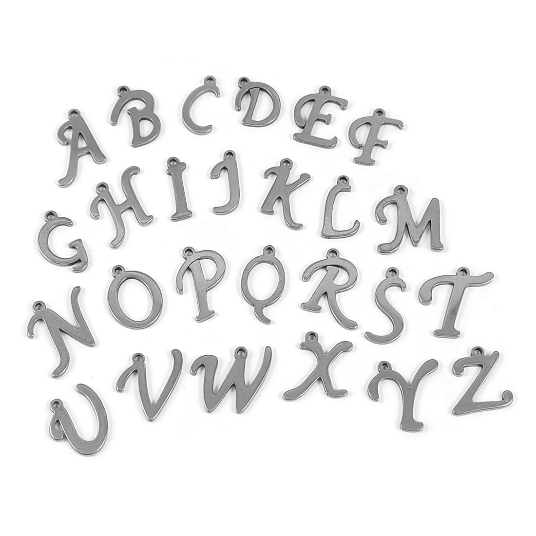 1 Stainless steel cursive letter charm