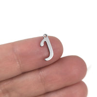 Breloque initiale cursive en acier inoxydable