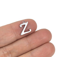 Breloque initiale cursive en acier inoxydable